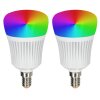 iDual E14 LED RGB 7 watt 2200-6500 Kelvin 470 Lumen Juego de 2 con mando a distancia