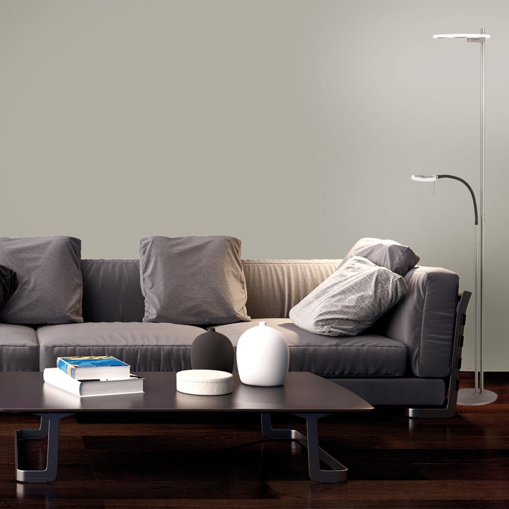 Steinhauer Turound Lámpara de Pie LED Acero bruñido, 2 luces main product photo