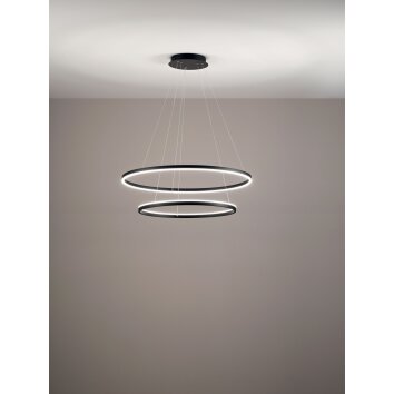 Fabas Luce Giotto Lámpara Colgante LED Negro, 2 luces