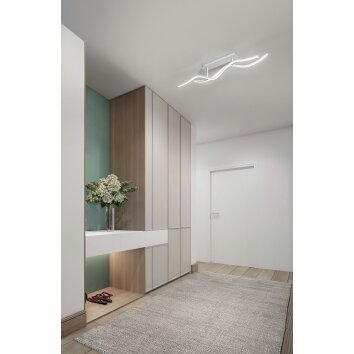 Fabas Luce Sinuo Lámpara de Techo LED Blanca, 2 luces