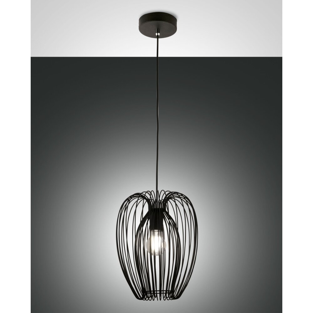 Fabas Luce Camp Lámpara Colgante Negro, 1 luz main product photo