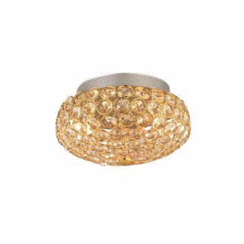 Ideal Lux KING Lámpara de Techo dorado, Aspecto de cristal, 3 luces