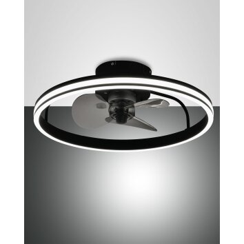 Fabas Luce Relais Ventilador de techo LED Negro, 1 luz