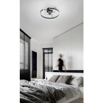 Fabas Luce Savoy Ventilador de techo LED Negro, 1 luz