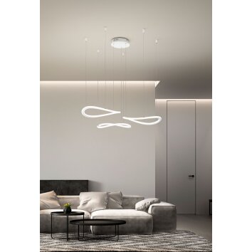 Fabas Luce Tirreno Lámpara Colgante LED Blanca, 3 luces