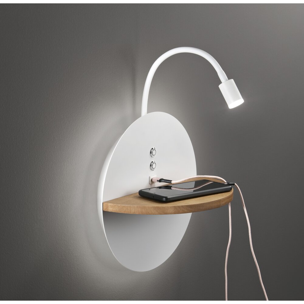 Fabas Luce Dual Aplique LED Crudo, Blanca, 2 luces main product photo