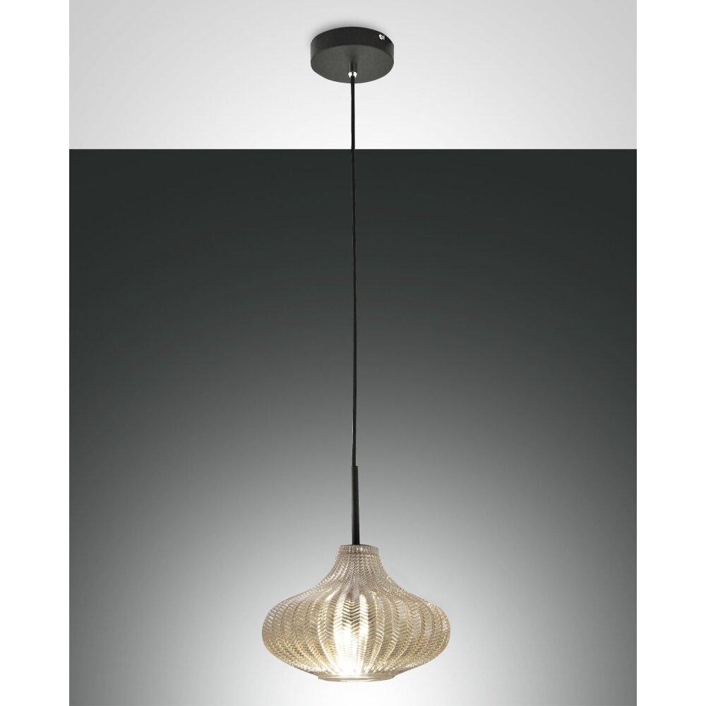Fabas Luce Budelli Lámpara Colgante Negro, 1 luz main product photo