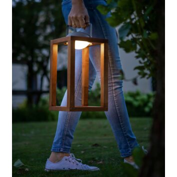 Fabas Luce Blend Lámpara de mesa LED Madera oscura, 1 luz