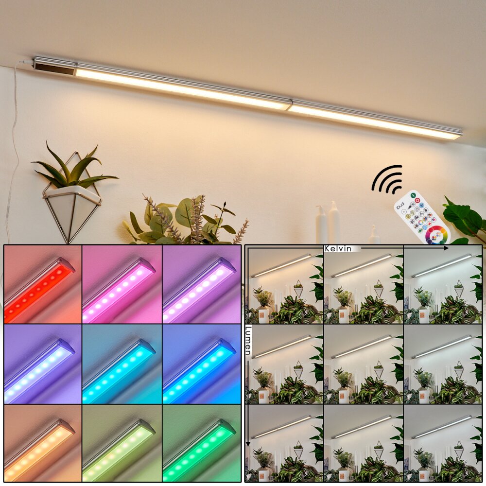 Raivo Lámpara para armarios Set x 2 LED Negro, Plata, 2 luces, Mando a distancia, Cambia de color main product photo