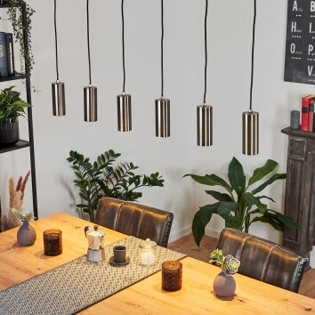 Javel Lámpara Colgante Negro, 6 luces