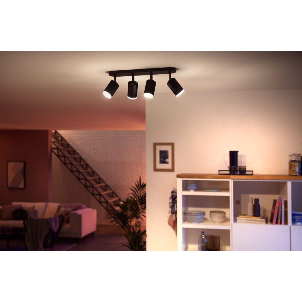 Philips Hue Fugato Lámpara de Techo LED Negro, 4 luces, Cambia de color main product photo