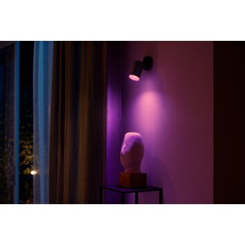 Philips Hue Fugato Lámpara de Techo LED Negro, 1 luz, Cambia de color