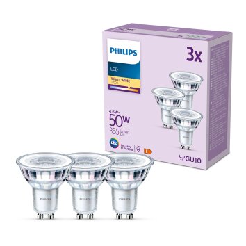 Philips Classic Juego de 3 LED GU10 4,6 watt 2700 Kelvin 355 lúmenes