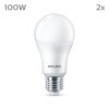 Philips Classic Juego de 2 LED E27 13 watt 4000 Kelvin 1521 Lumen