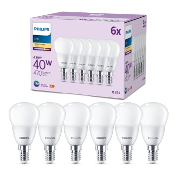 Philips Classic Juego de 6 LED E14 4,9 watt 2700 Kelvin 470 Lumen