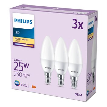 Philips Classic Juego de 3 LED E14 de 2,8 watt 2700 Kelvin 250 lúmenes