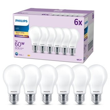 Philips Classic Juego de 6 LED E27 7 watt 2700 Kelvin 806 lúmenes