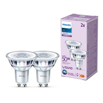 Philips Classic Juego de 2 LED GU10 4,6 watt 4000 Kelvin 390 lúmenes