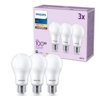 Philips Classic Juego de 3 LED E27 de 13 watt 2700 Kelvin 1521 Lumen