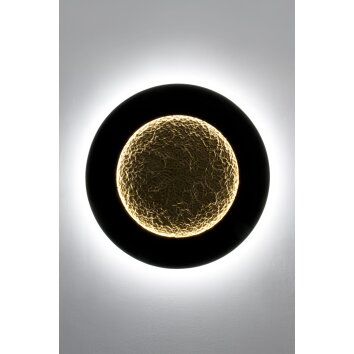 Holländer LUNA Aplique LED Marrón, dorado, Negro, 2 luces