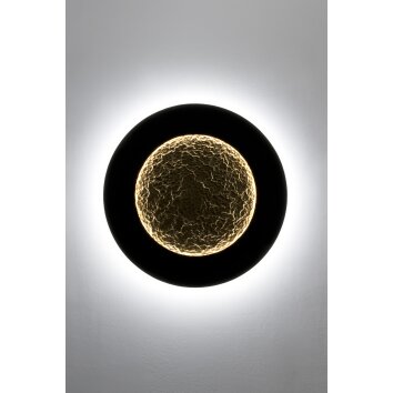 Holländer LUNA Aplique LED Marrón, dorado, Negro, 2 luces