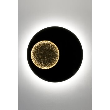 Holländer LUNA Aplique LED Marrón, dorado, Negro, 2 luces