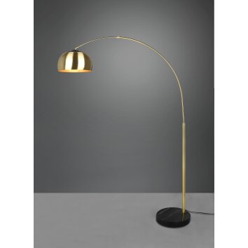 Trio Argentina Lámpara de Pie Aspecto marmol, Latón, Negro, 1 luz