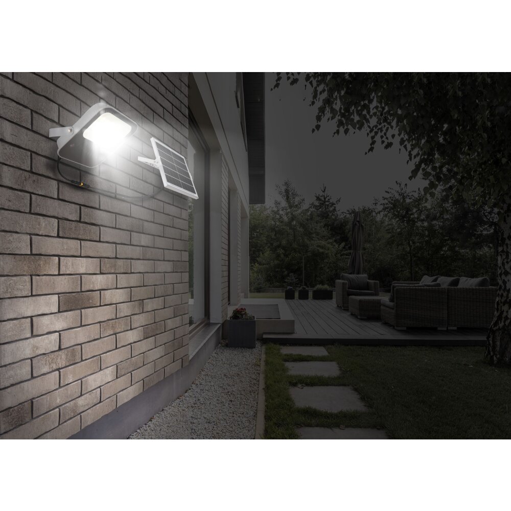 Globo SOLAR Foco proyector jardin LED Gris, 1 luz, Mando a distancia main product photo