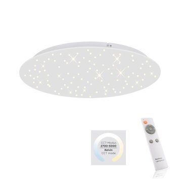 Leuchten-Direkt SPARKLE Lámpara de Techo LED Blanca, 1 luz, Mando a distancia