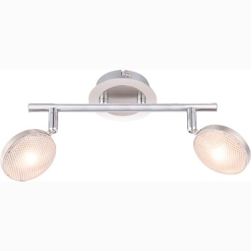 Globo Tina Proyector LED Cromo, Níquel-mate, 2 luces