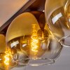 Koyoto  Lámpara de Techo Cristal 25 cm dorado, Transparente, 3 luces
