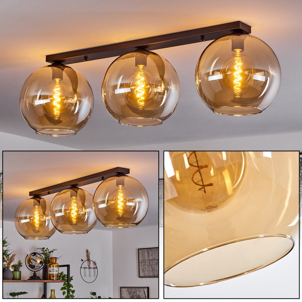 Koyoto Lámpara de Techo Cristal 30 cm Colores ámbar, 3 luces main product photo