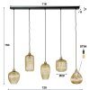 Vasco Lámpara Colgante Negro, 5 luces