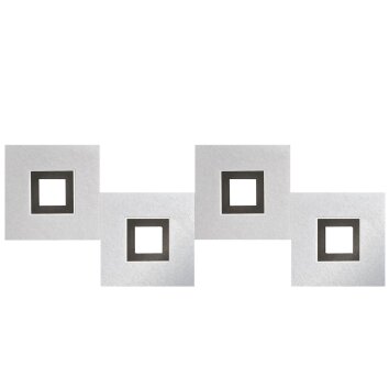 Grossmann KARREE Lámpara de Techo LED Aluminio, Negro, 4 luces