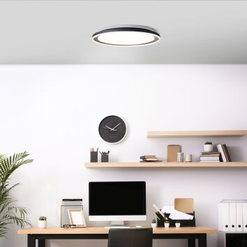 Brilliant Pederson Lámpara de Techo LED Negro, Blanca, 1 luz, Mando a distancia