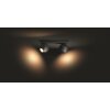 Philips Hue Buckram Lámpara de Techo LED Negro, 2 luces, Mando a distancia