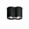 Philips Hue Pillar Lámpara de Techo LED Negro, 2 luces, Mando a distancia