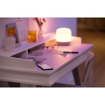 Philips WiZ Hero Lámpara de mesa LED Blanca, 1 luz, Mando a distancia, Cambia de color