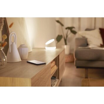 Philips WiZ SQUIRE Lámpara de mesa LED Blanca, 1 luz, Mando a distancia, Cambia de color