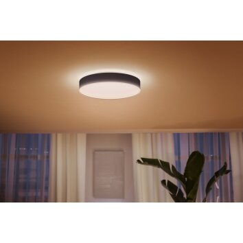 Philips Hue Enrave Lámpara de Techo LED Negro, 1 luz, Mando a distancia