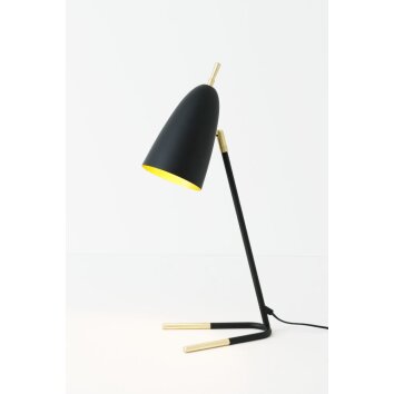 Holländer OBELISCO Lámpara de mesa dorado, Negro, 1 luz