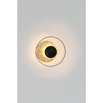 Holländer ECLIPSE Aplique LED dorado, Negro, 3 luces