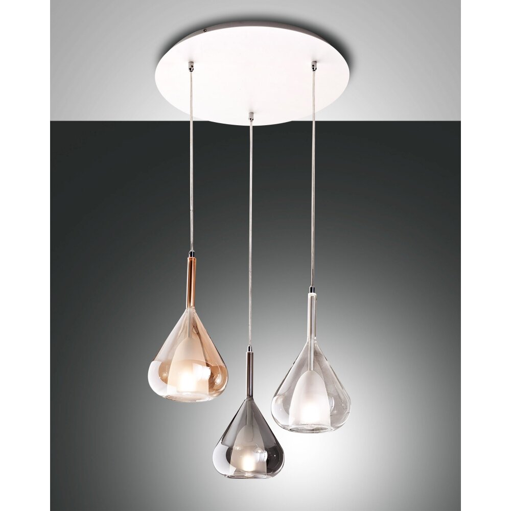 Fabas Luce Lila Lámpara Colgante Blanca, 3 luces main product photo