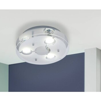 Eglo CABI Lámpara de Techo LED Cromo, 3 luces