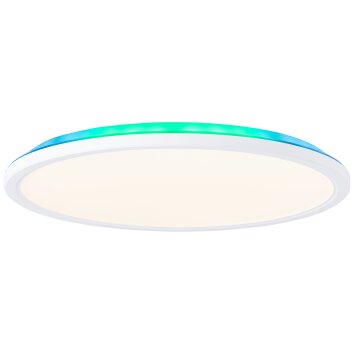Brilliant Saltery Lámpara de Techo LED Blanca, 1 luz, Mando a distancia, Cambia de color