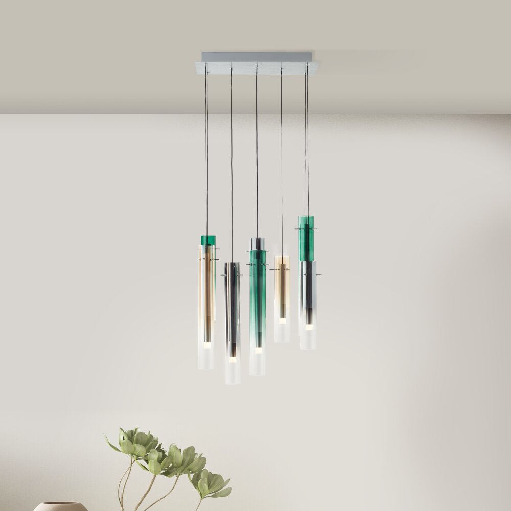 Brilliant Inez Lámpara Colgante LED Plata, 8 luces main product photo