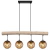 Globo MAXI Lámpara Colgante Crudo, Negro, 4 luces