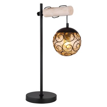 Globo MAXI Lámpara de mesa Crudo, Negro, 1 luz