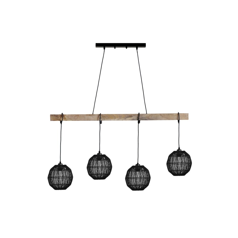 Globo HERMI Lámpara Colgante Crudo, Negro, 4 luces main product photo