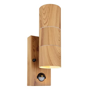 Globo STYLE Aplique para exterior Color madera, 2 luces, Sensor de movimiento
